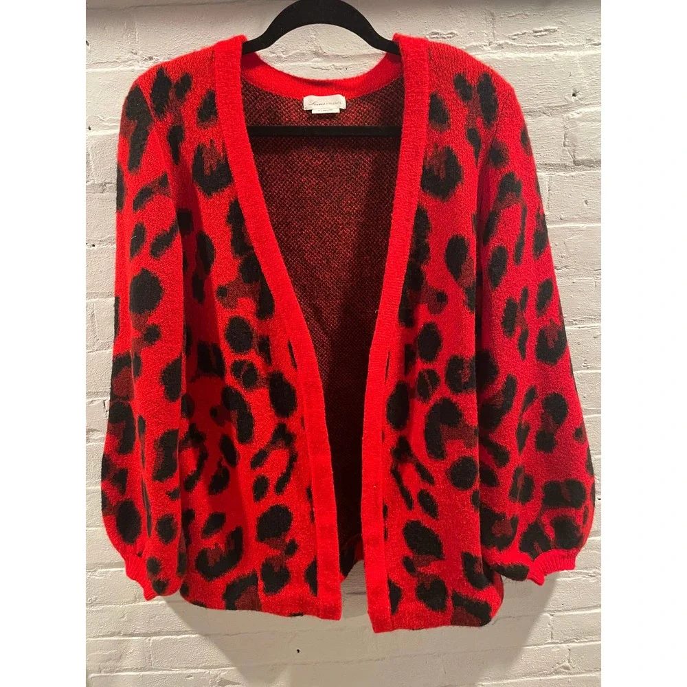 Lovers and Friends Wild Duster Cardigan in Red Leopard | REVOLVE (M)